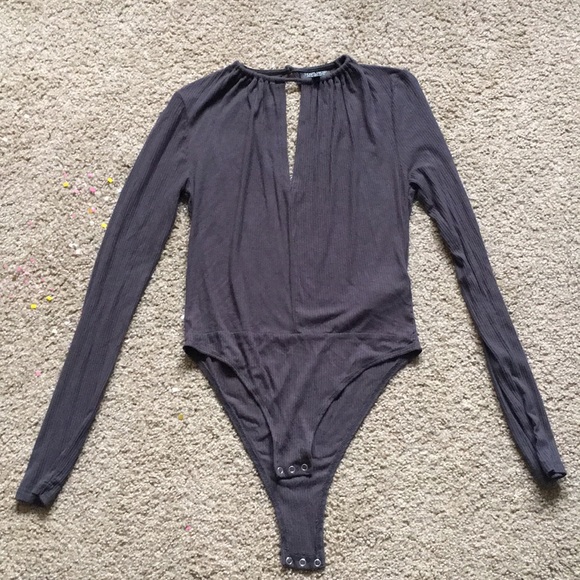 Topshop Tops - Topshop longsleeve gray one piece